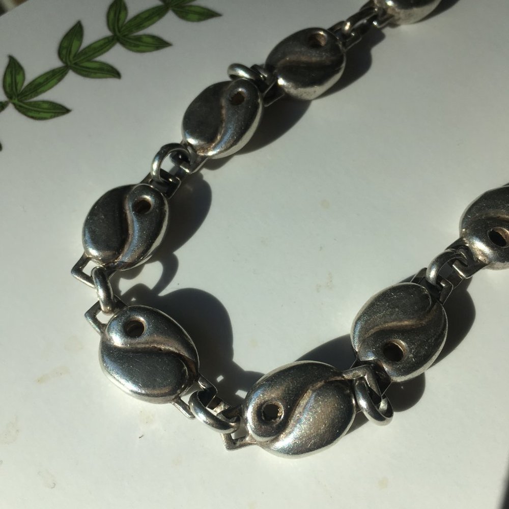 Solid Silver Yin Yang Link Necklace - image 4